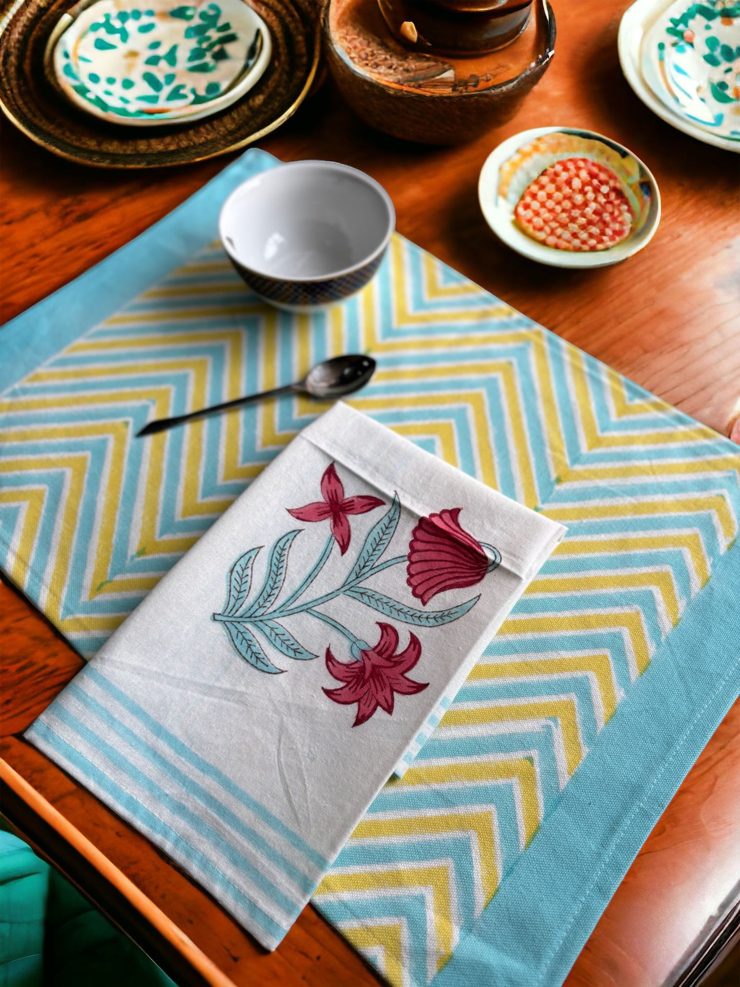 Floral Table mat & Napkin (set of 6 each)