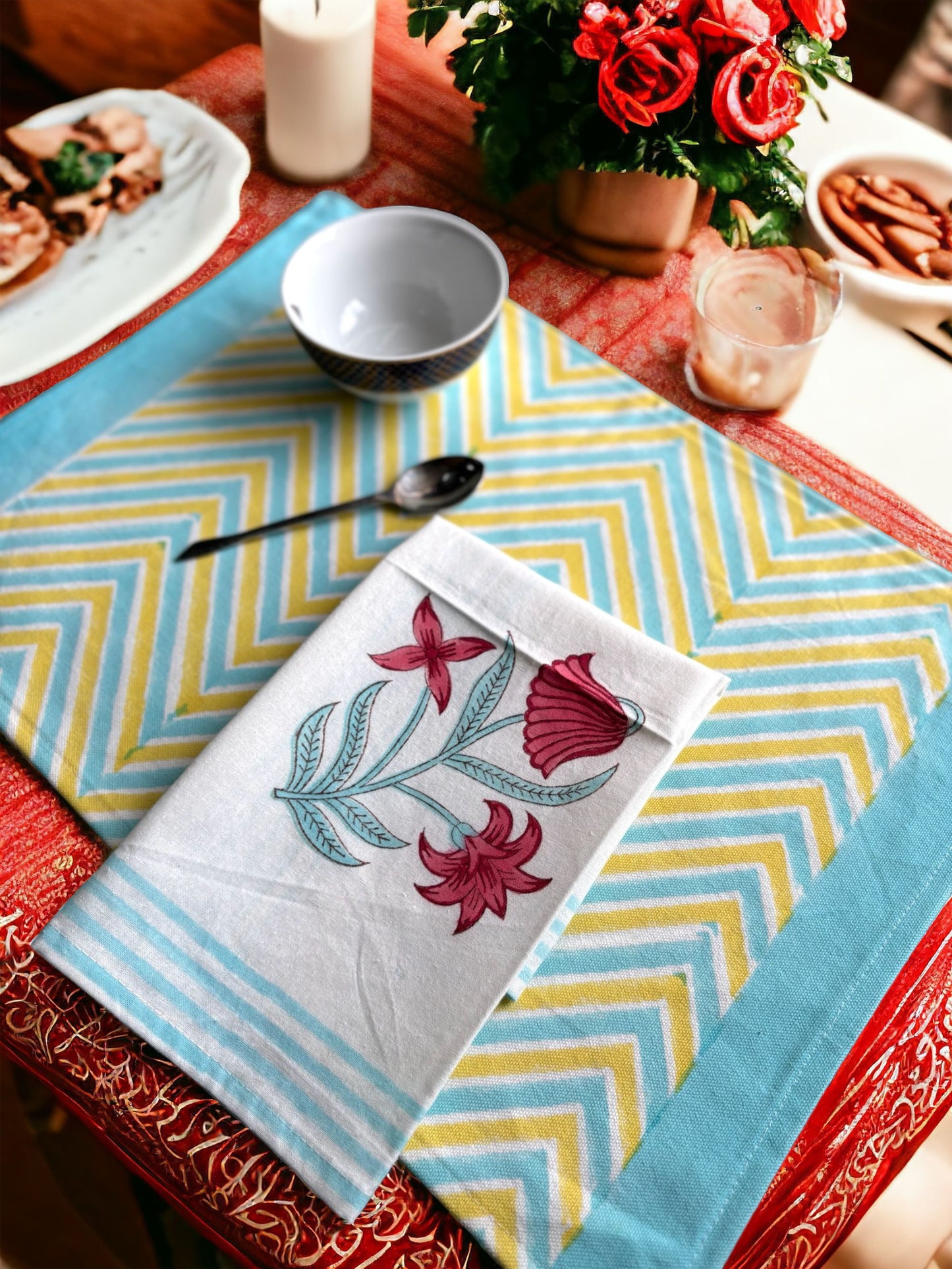 Floral Table mat & Napkin (set of 6 each)