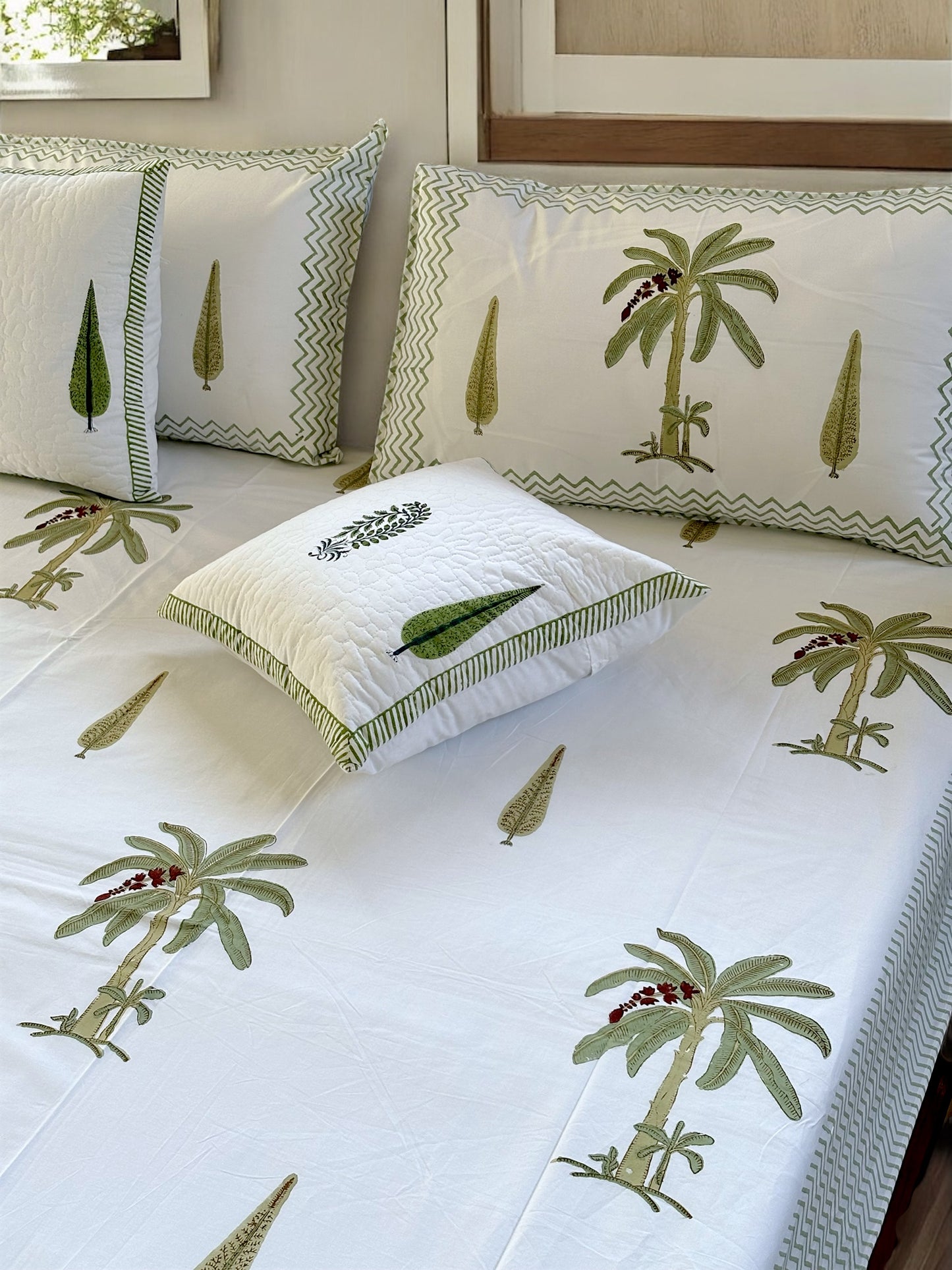 Palm Block Printed Bedding Set
