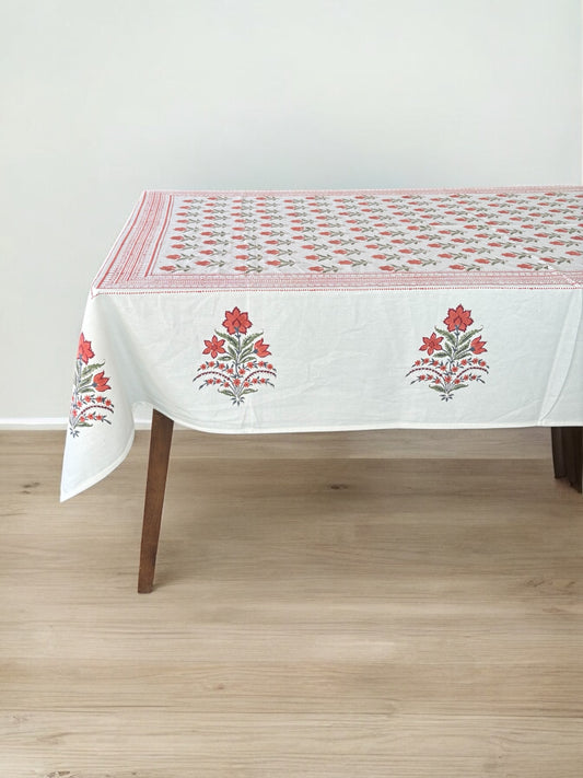 Cotton block printed table cover