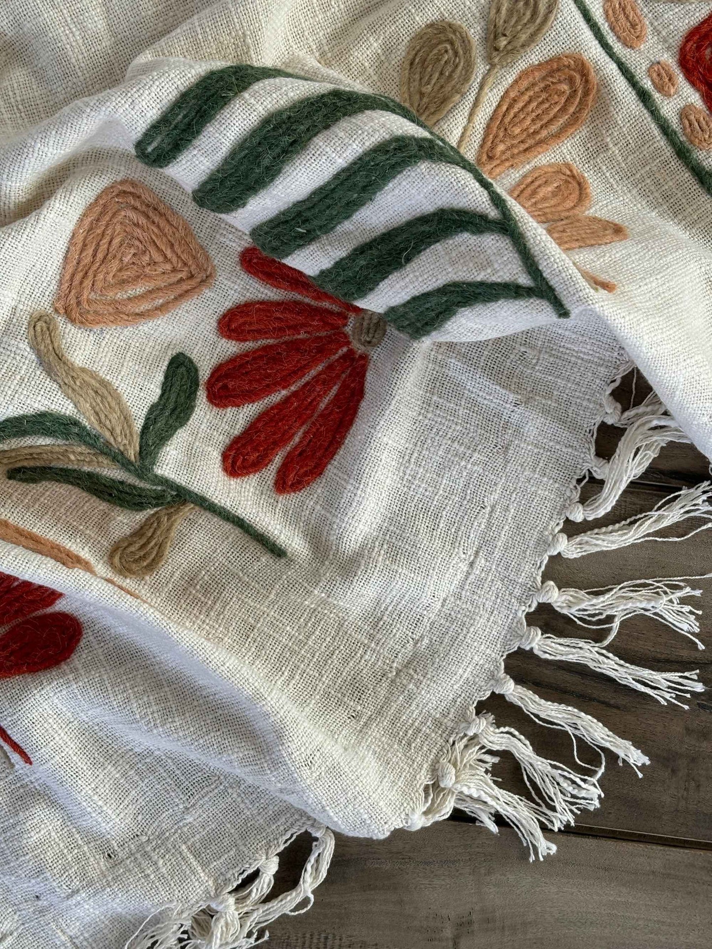 Cotton Embroidery Throw