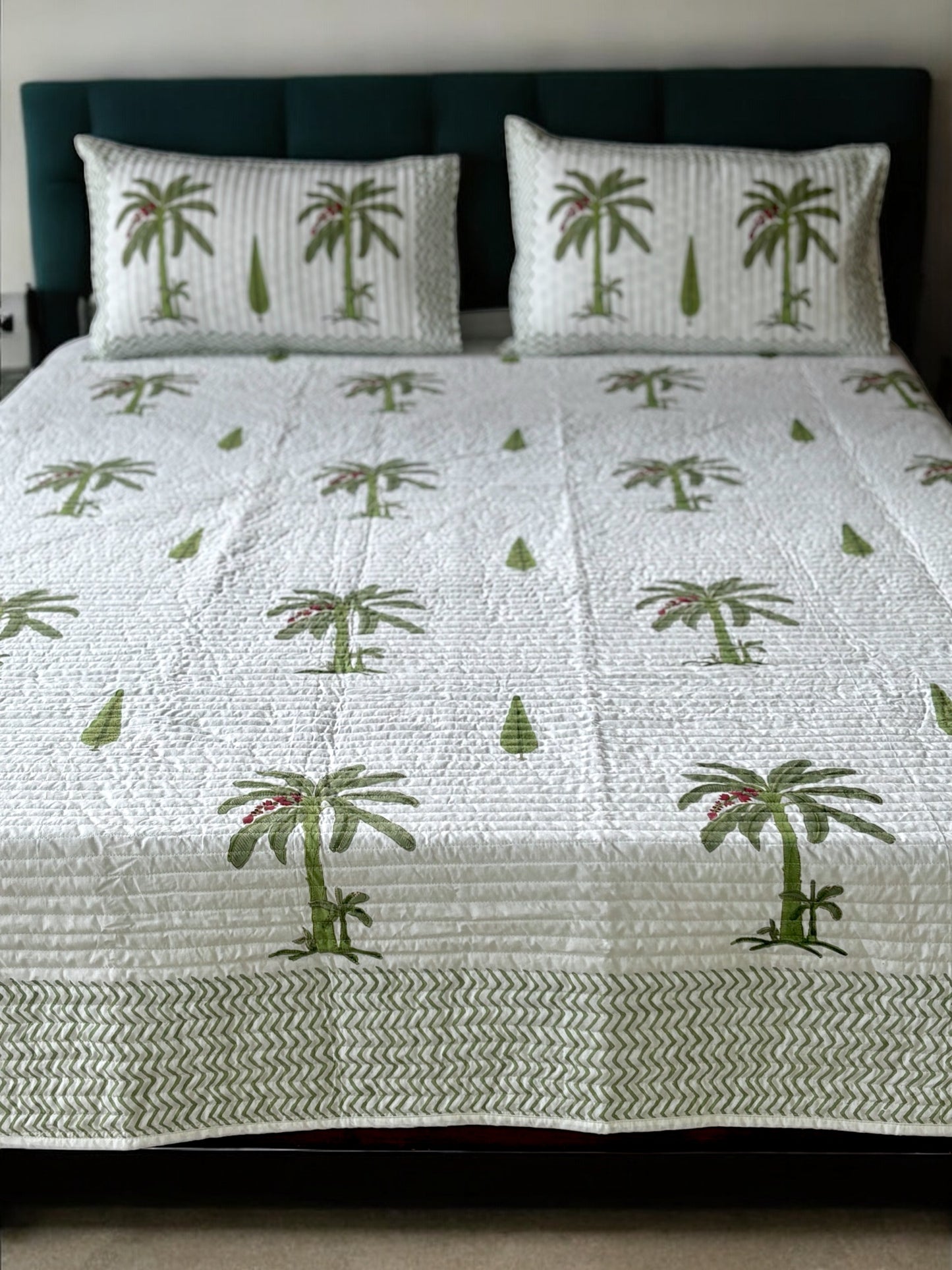 Palm Block Printed Bedding Set