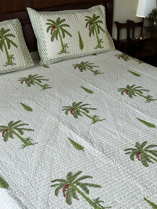 Palm Block Printed Bedding Set