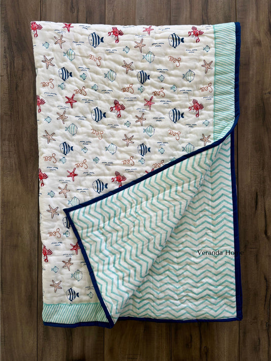 Sea Mulmul Baby Quilt