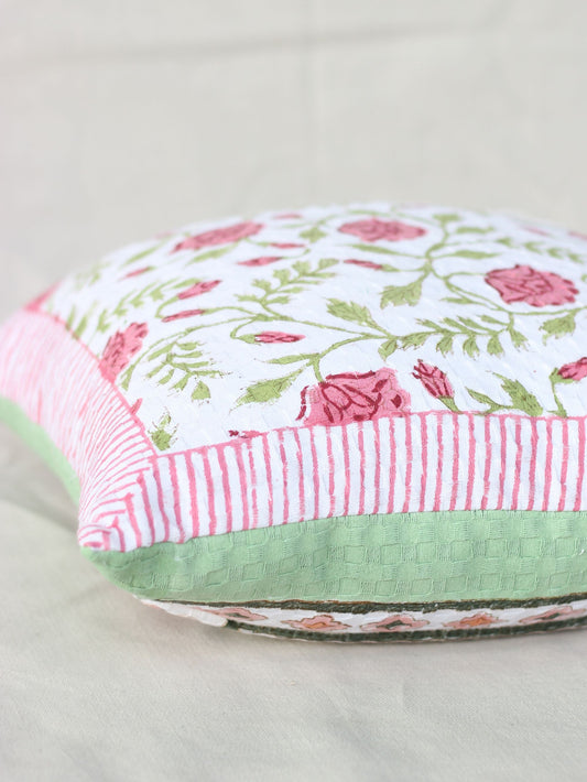 Rosy Vine Waffle Cushion Cover