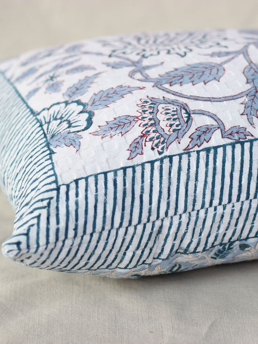 Midnight Blue Waffle Cushion Cover | Cotton Cushion cover