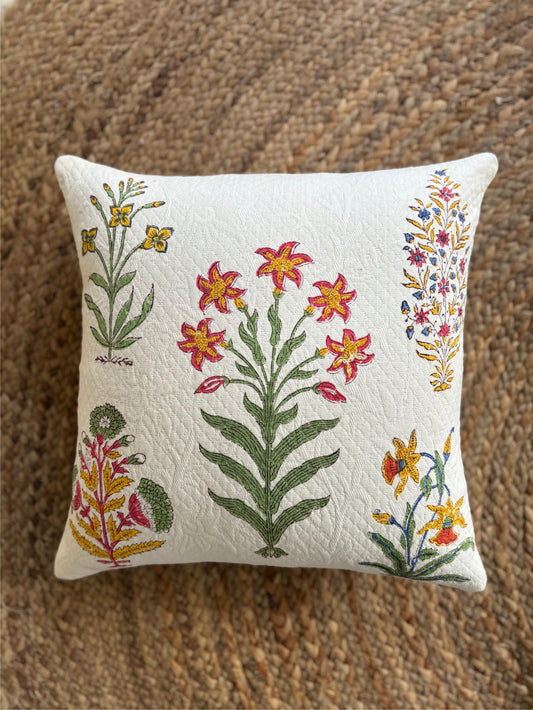 Floral Jacquard Cushion Cover