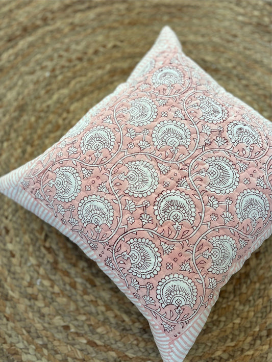 Peach Quilted Cushion Cover