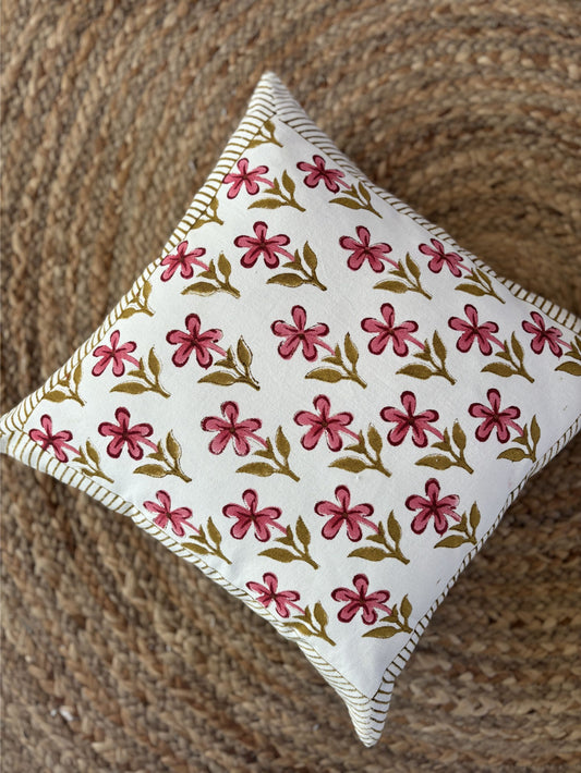 Pink Petal Canvas Cushion Cover