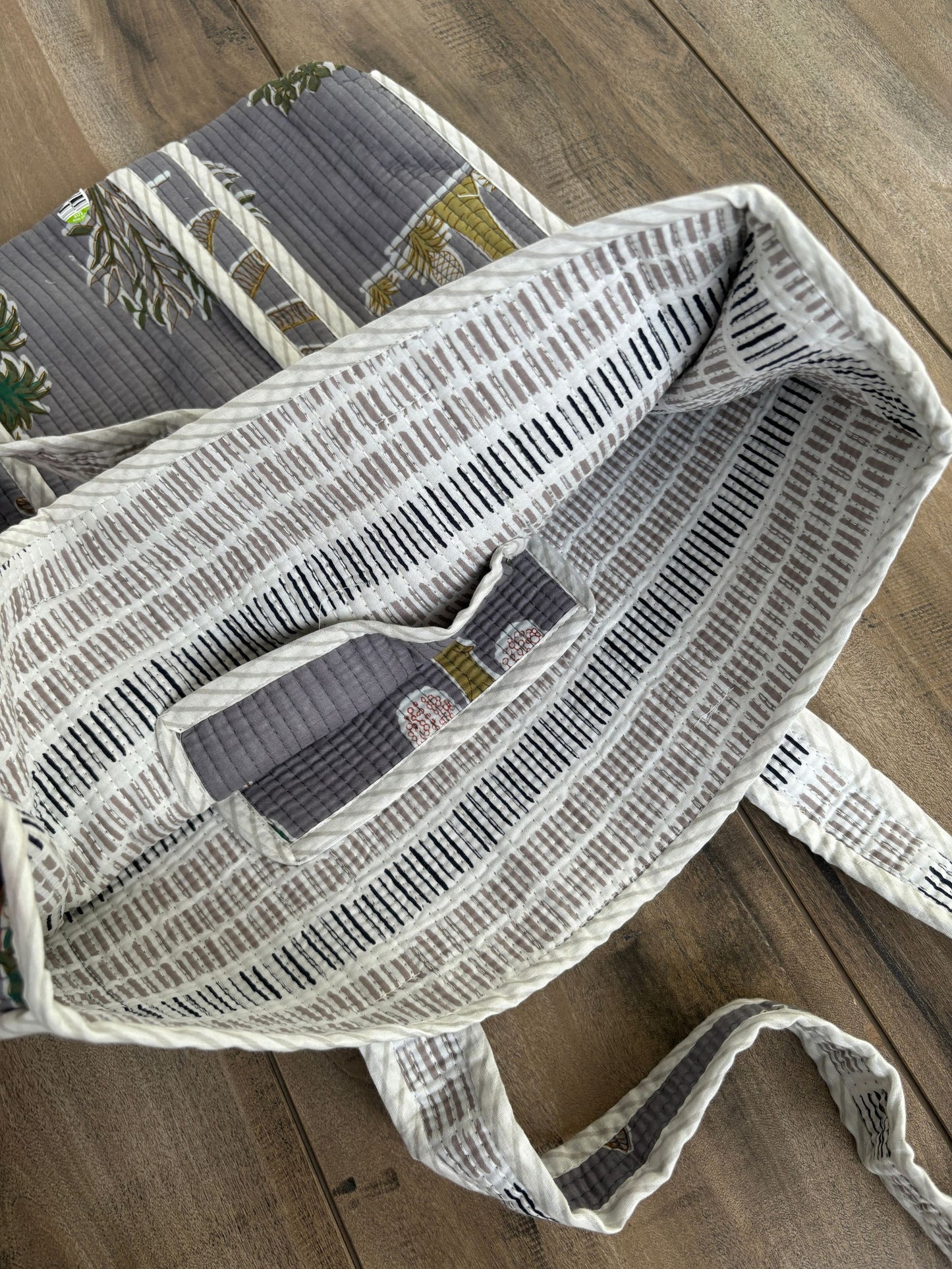 Cotton Block Print Tote Bags