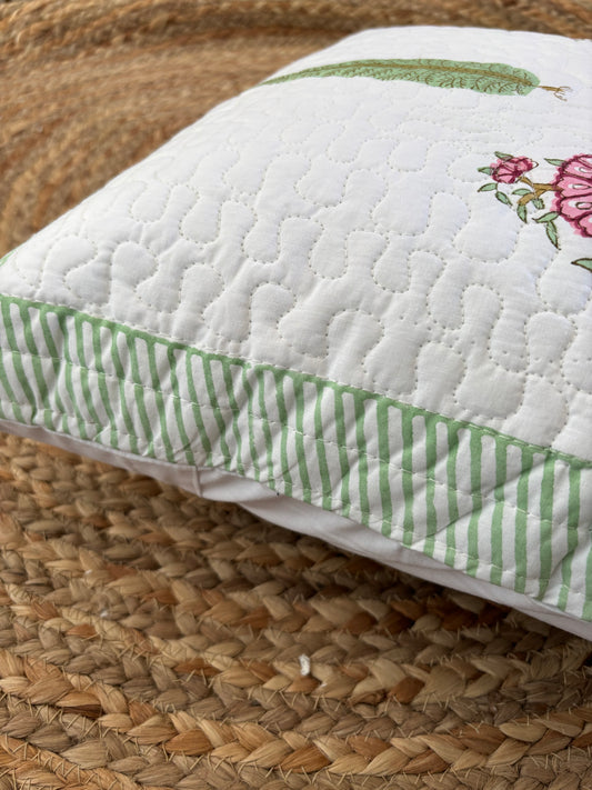 Cypress Bloom Quilted Cushion Cover