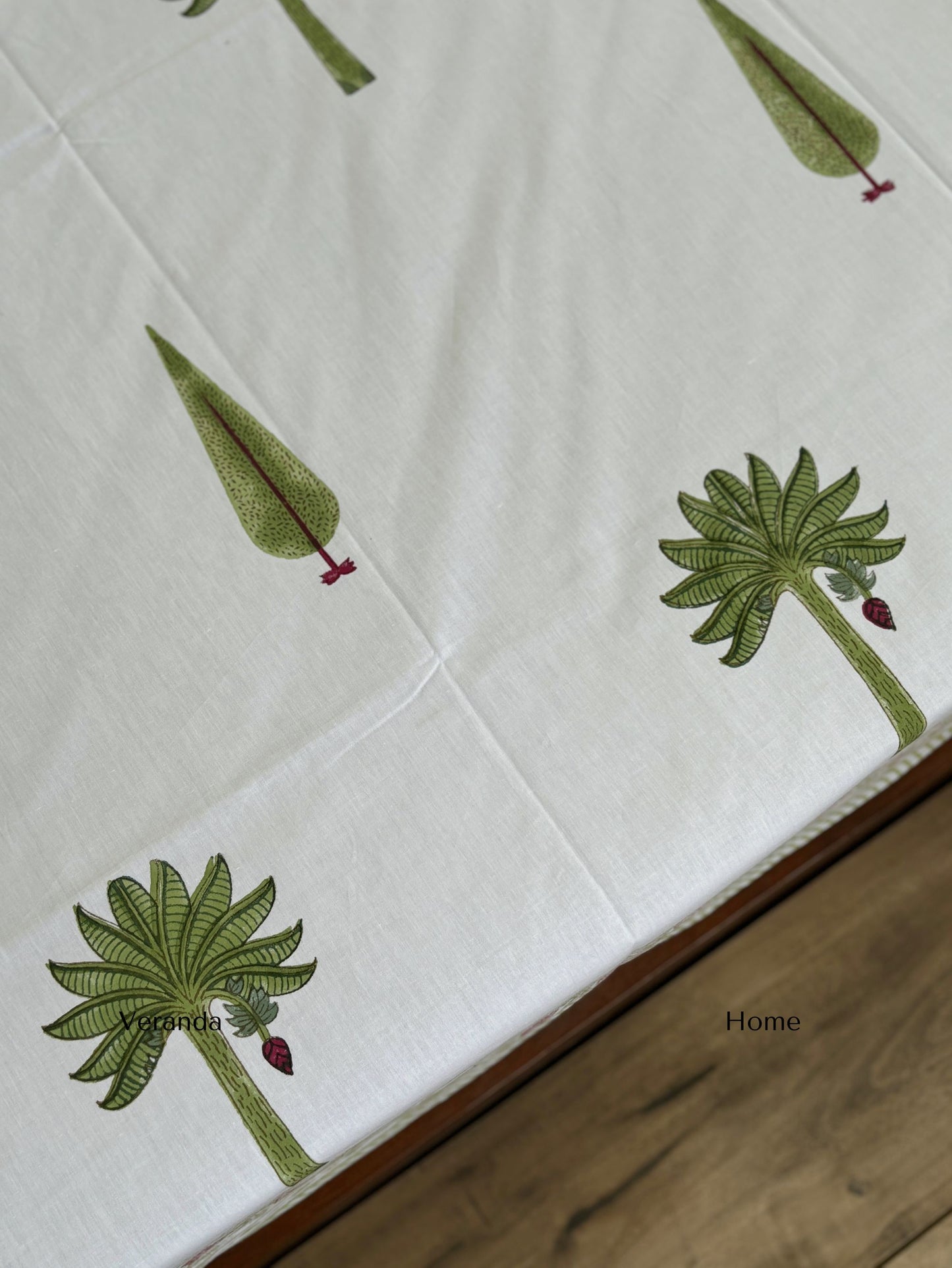 Palm Bloom Block Print Bedsheet