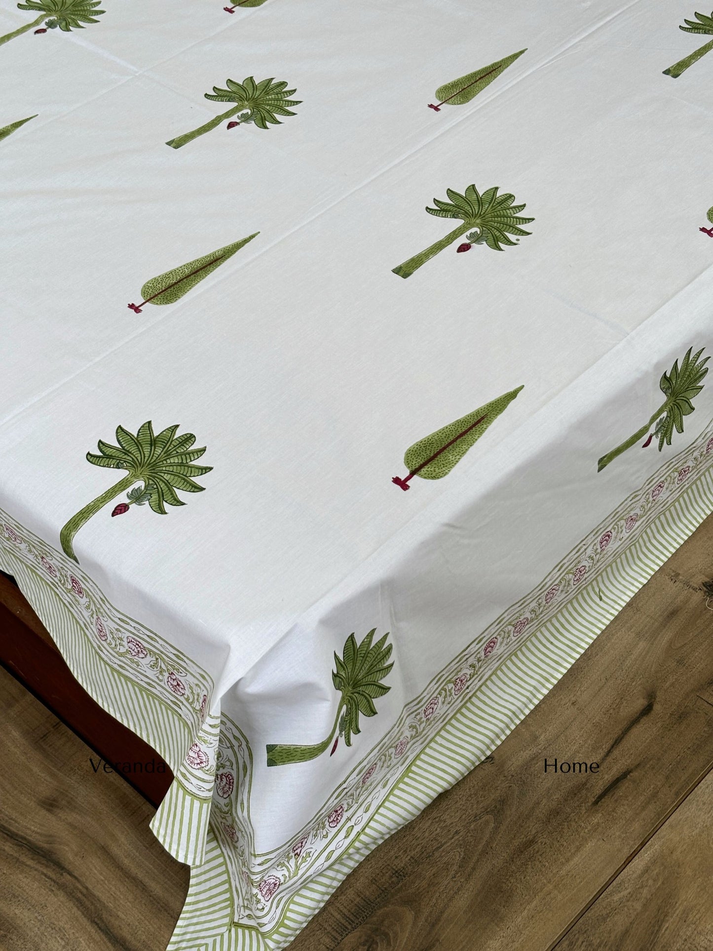 Palm Bloom Block Print Bedsheet