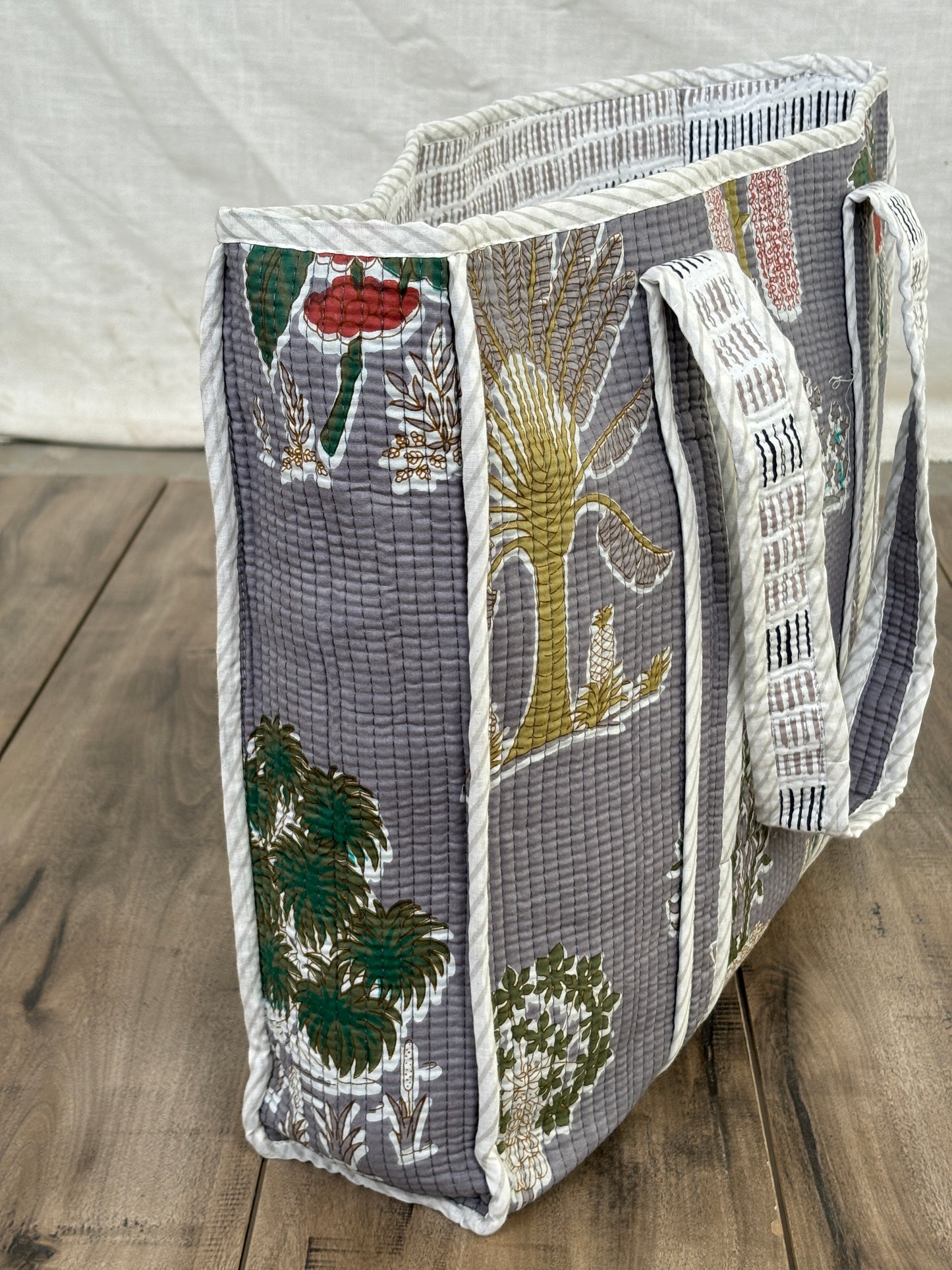 Cotton Block Print Tote Bags