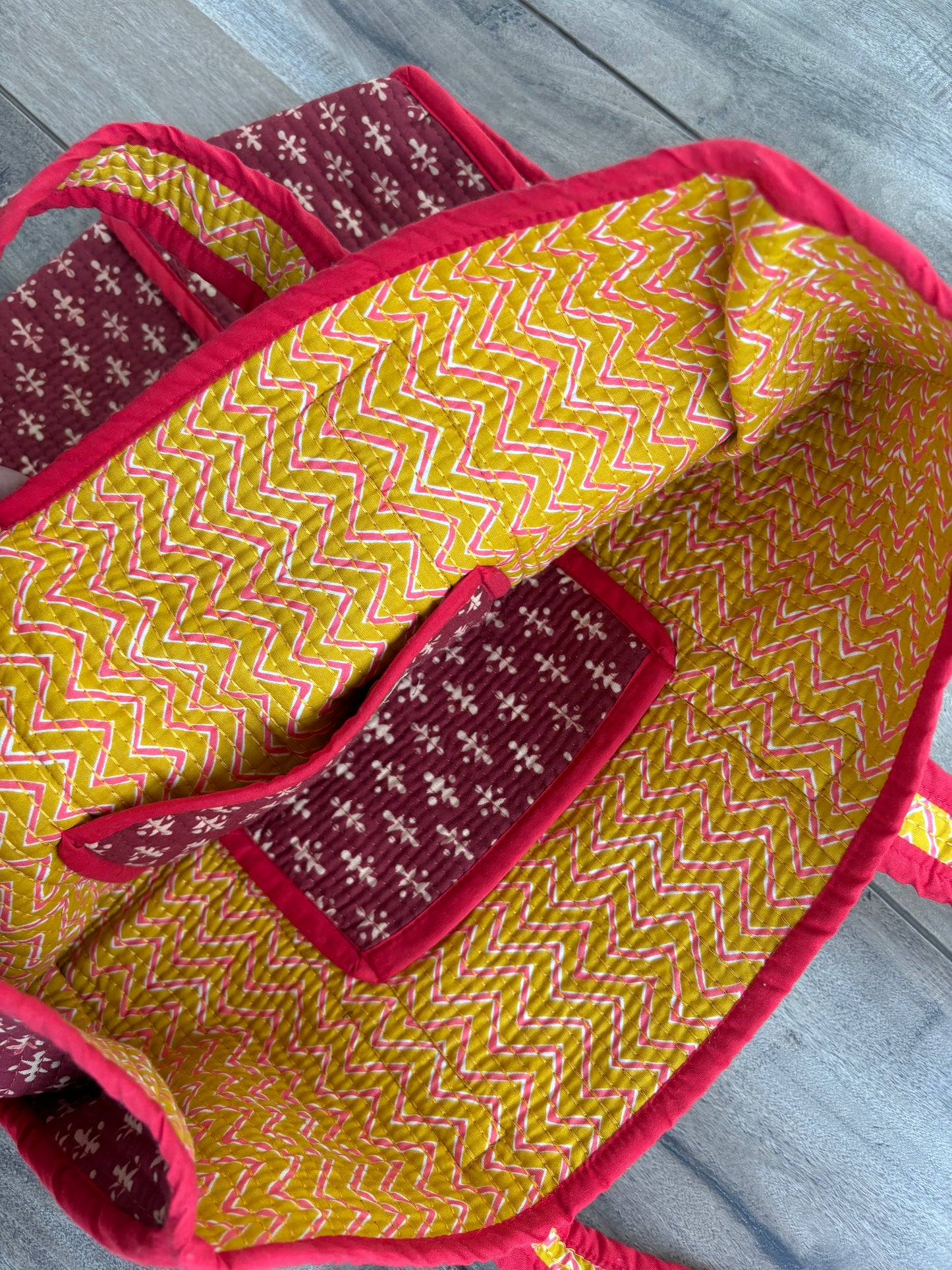 Rajasthan Rouge Cotton Tote Bags