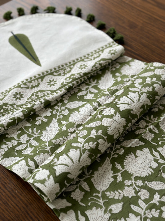 Olive Vriksha Cotton Table Runner