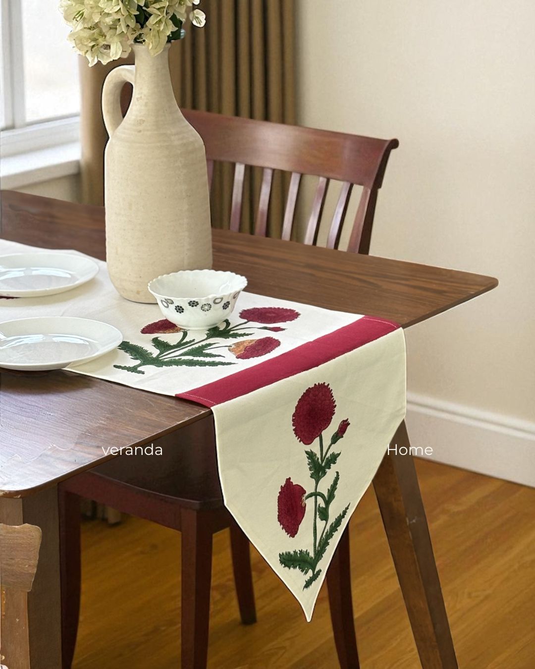 Poppy Cotton Table Runner