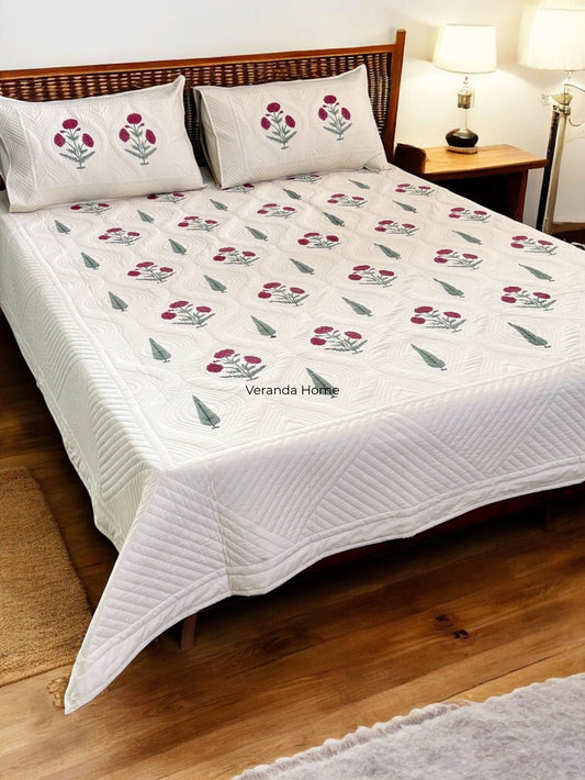 Poppy Garden Quilted Bedspread