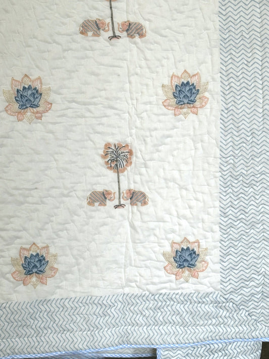 Palm Print Mulmul Quilt