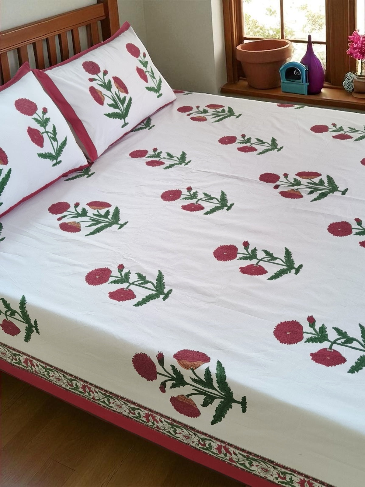 Jaipur Poppy Cotton Bedsheet