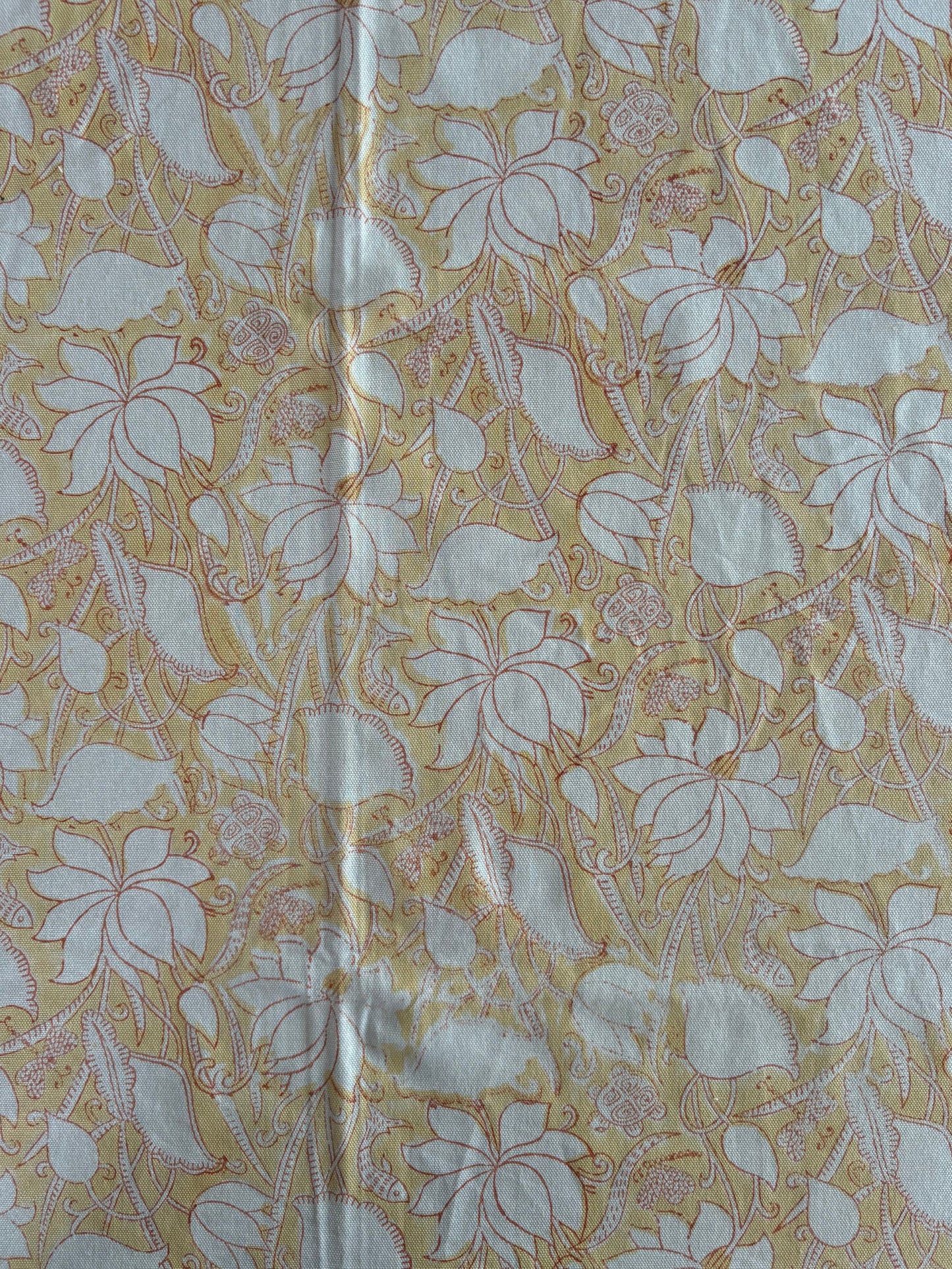 Yellow Block Print Table Cover
