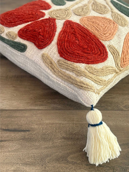 Big Petals Handloom Cushion Cover