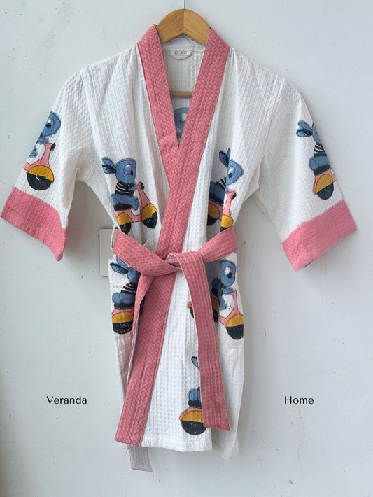 Poppy Cypress print cotton waffle bath robe (Copy)