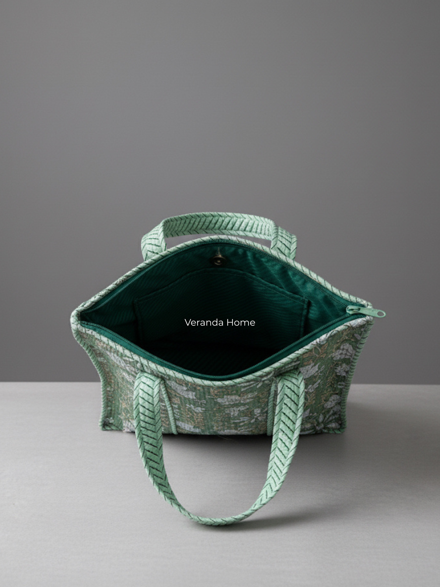 Sage Botanica Quilted Tote Bag