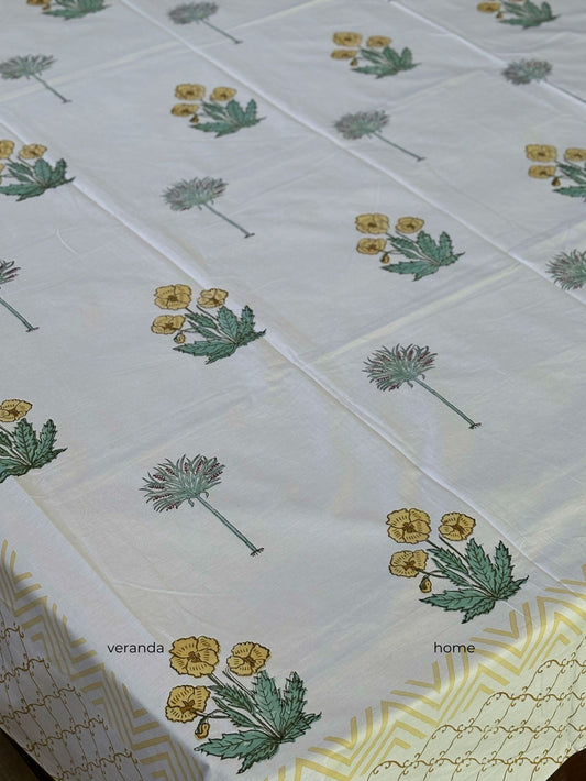 Floral Block Print Bedsheet