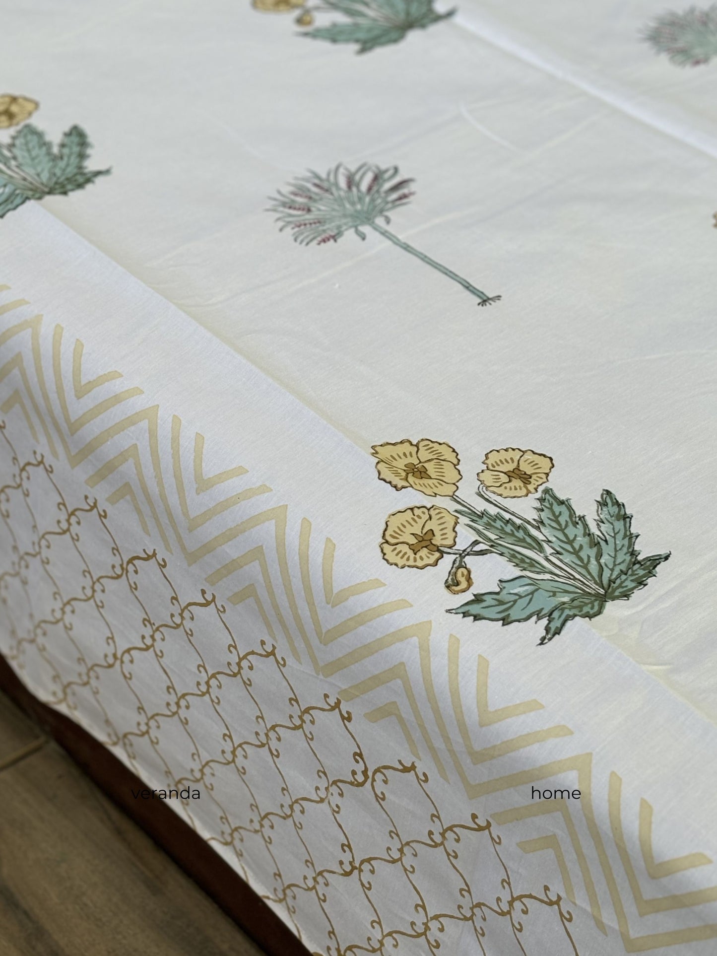 Floral Block Print Bedsheet