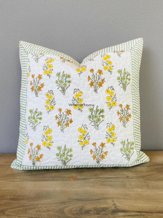 Basant Bahar Quilted Cushion Cover