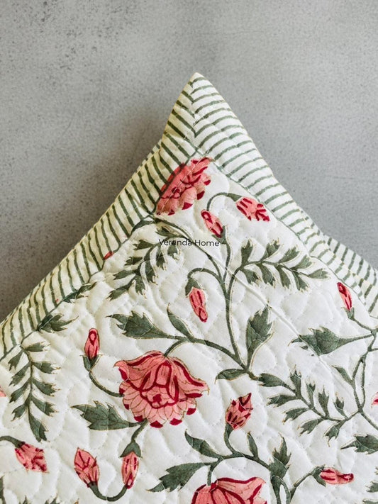 Mughal Bel Quilted Cushion Cover