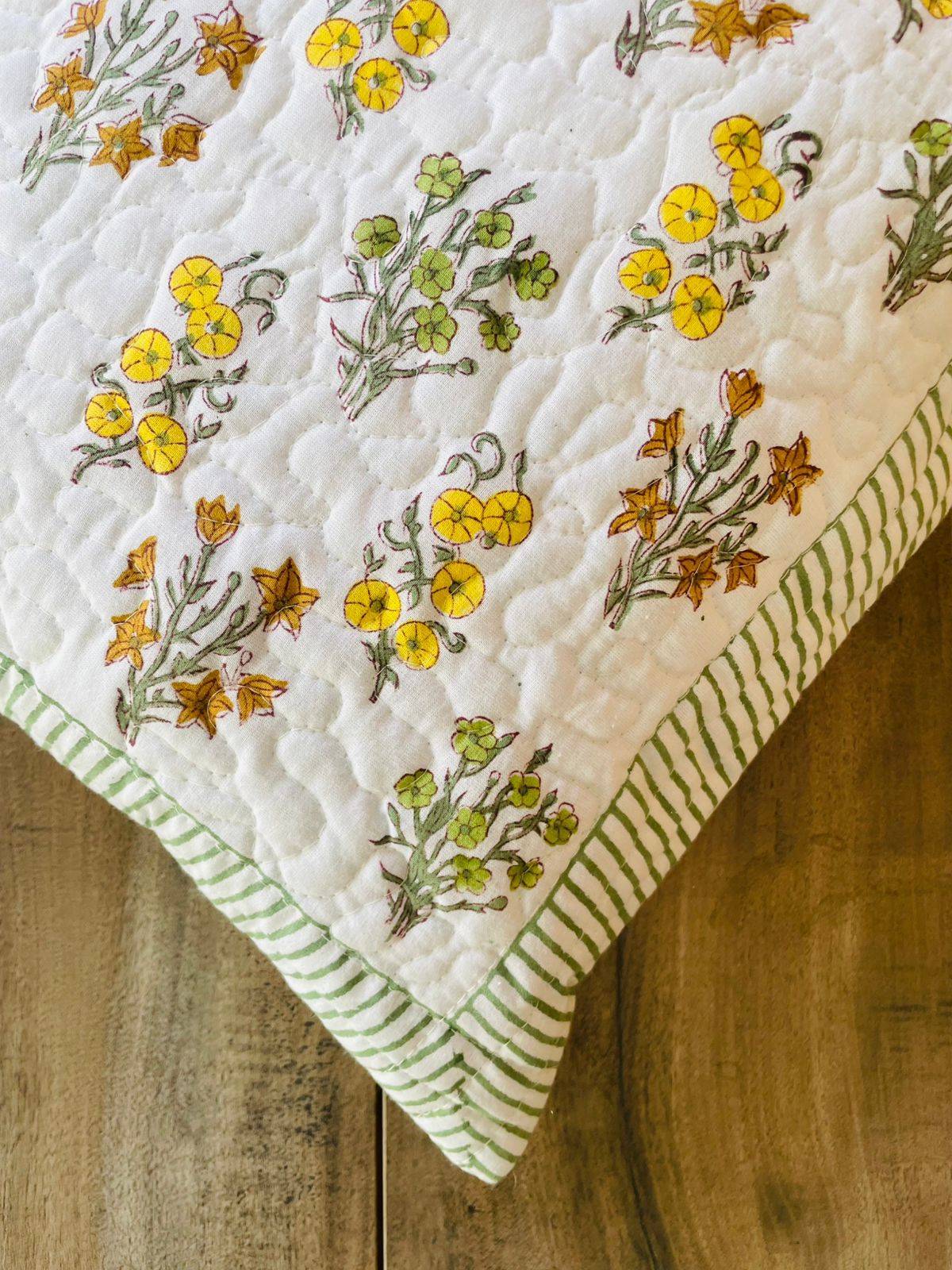 Basant Bahar Quilted Cushion Cover