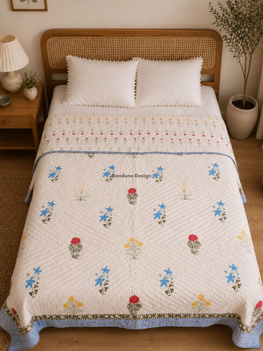 Hand block print quilts