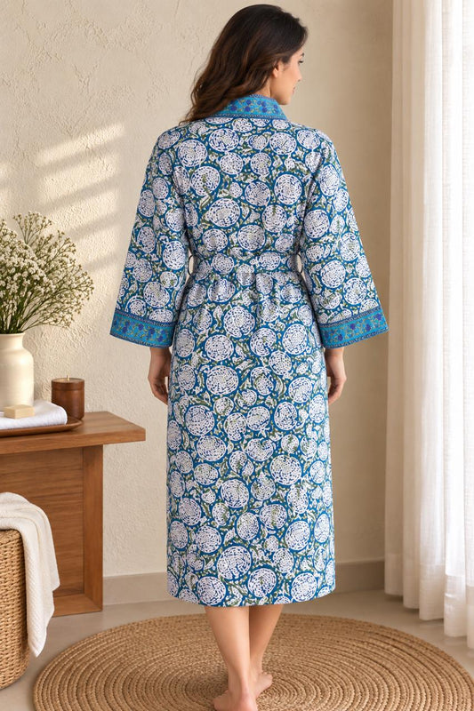 Powder Blue Jaal Bath Robe