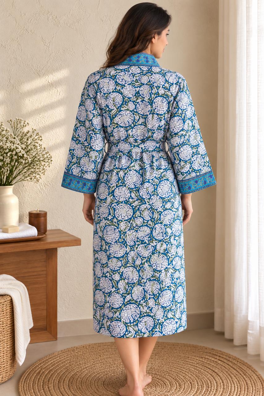 Powder Blue Jaal Bath Robe