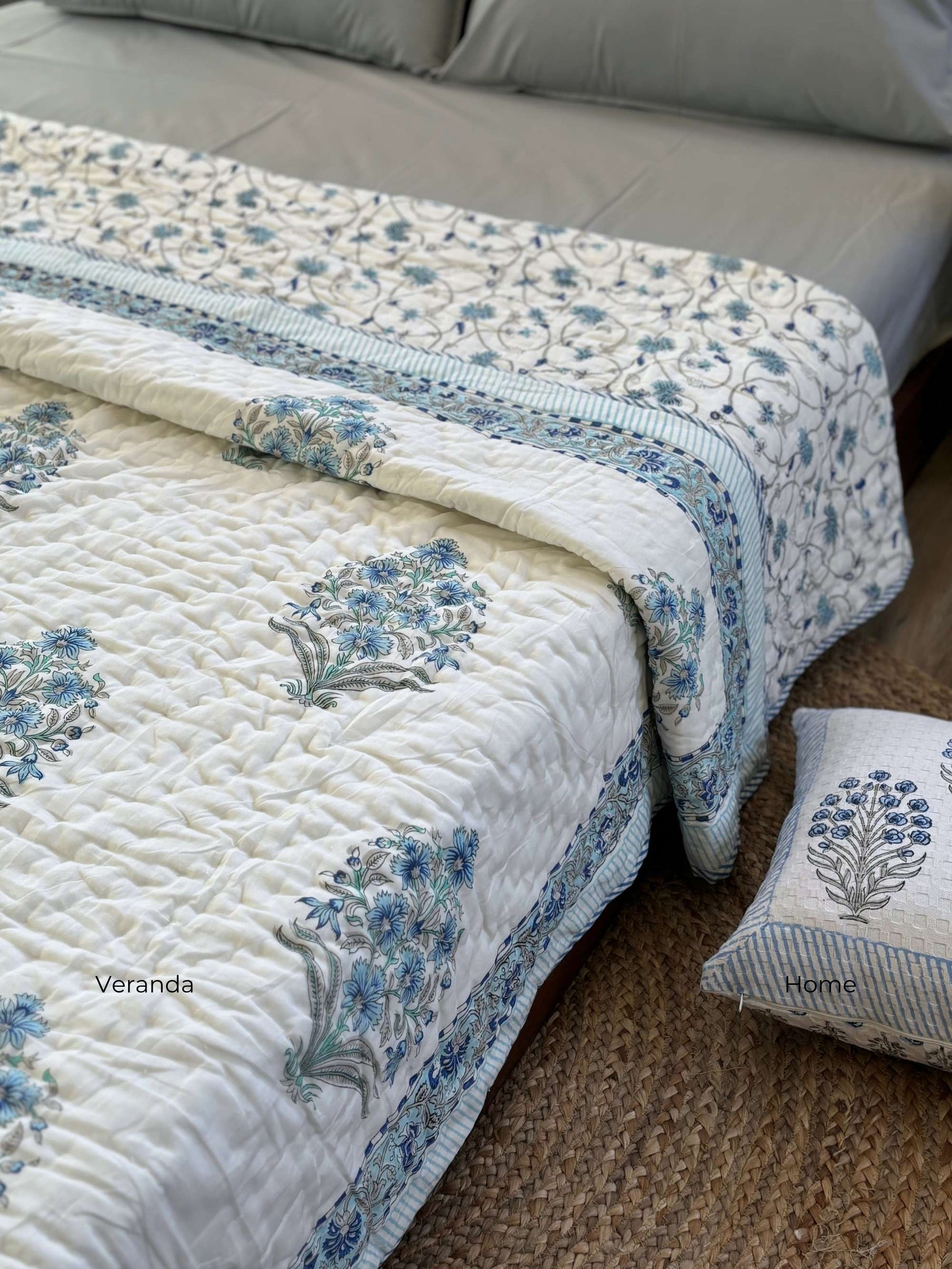 Blue Mulmul quilt 