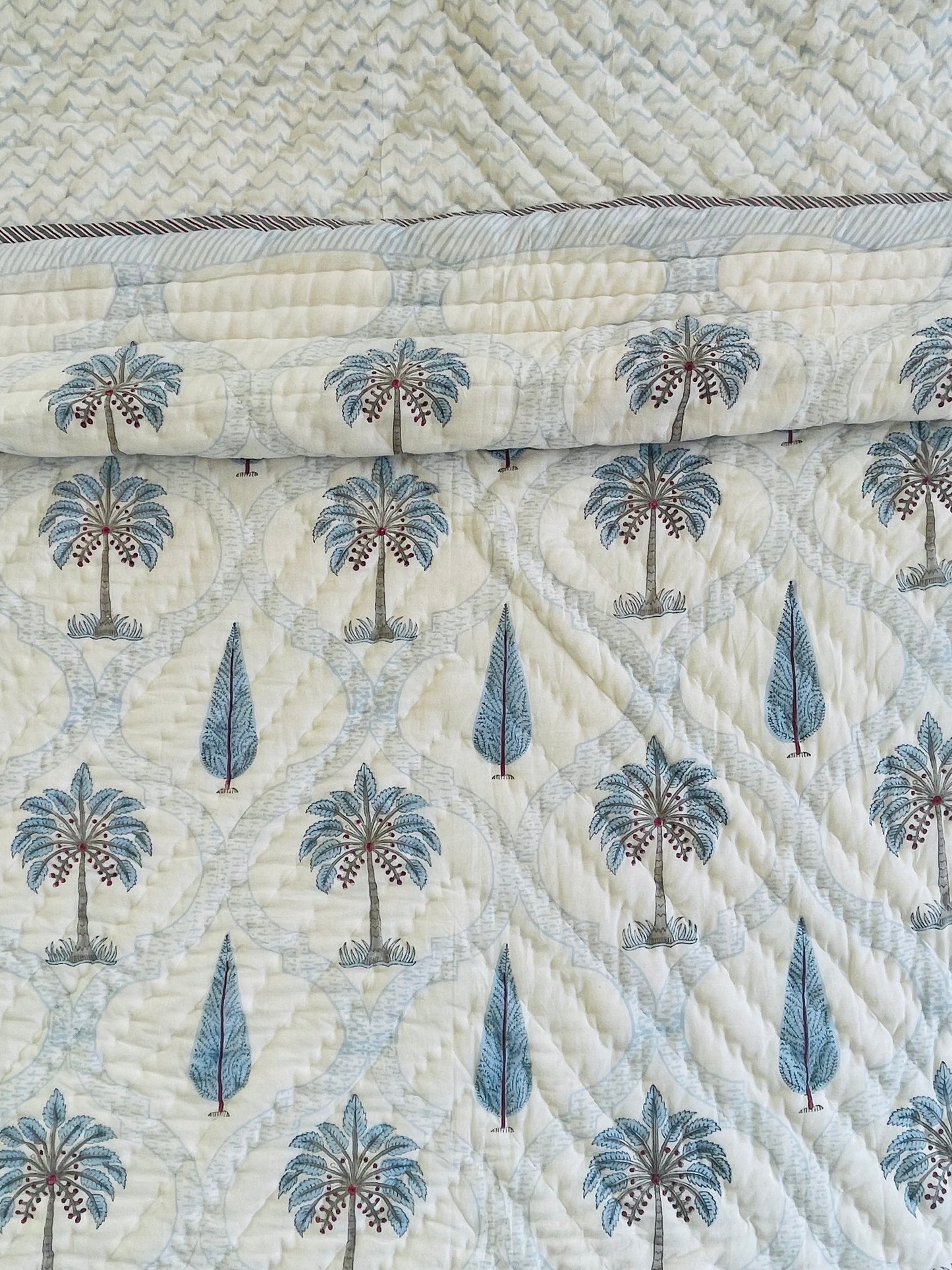 Palm Garden Block Printed Bedding Set