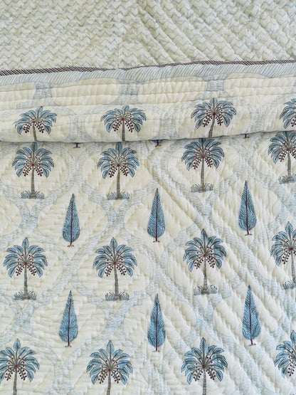 Palm Garden Block Printed Bedding Set
