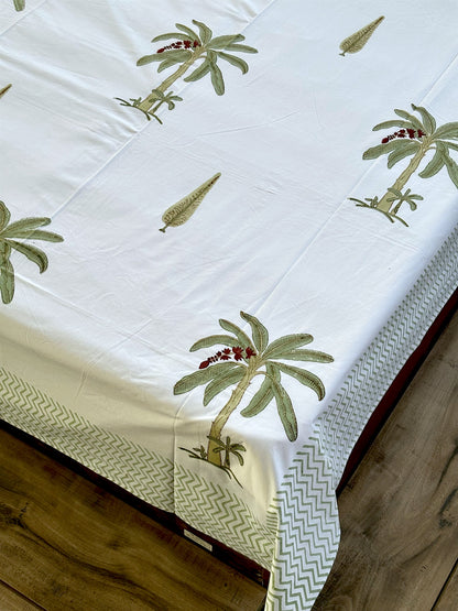 Palm Block Print Bedsheet