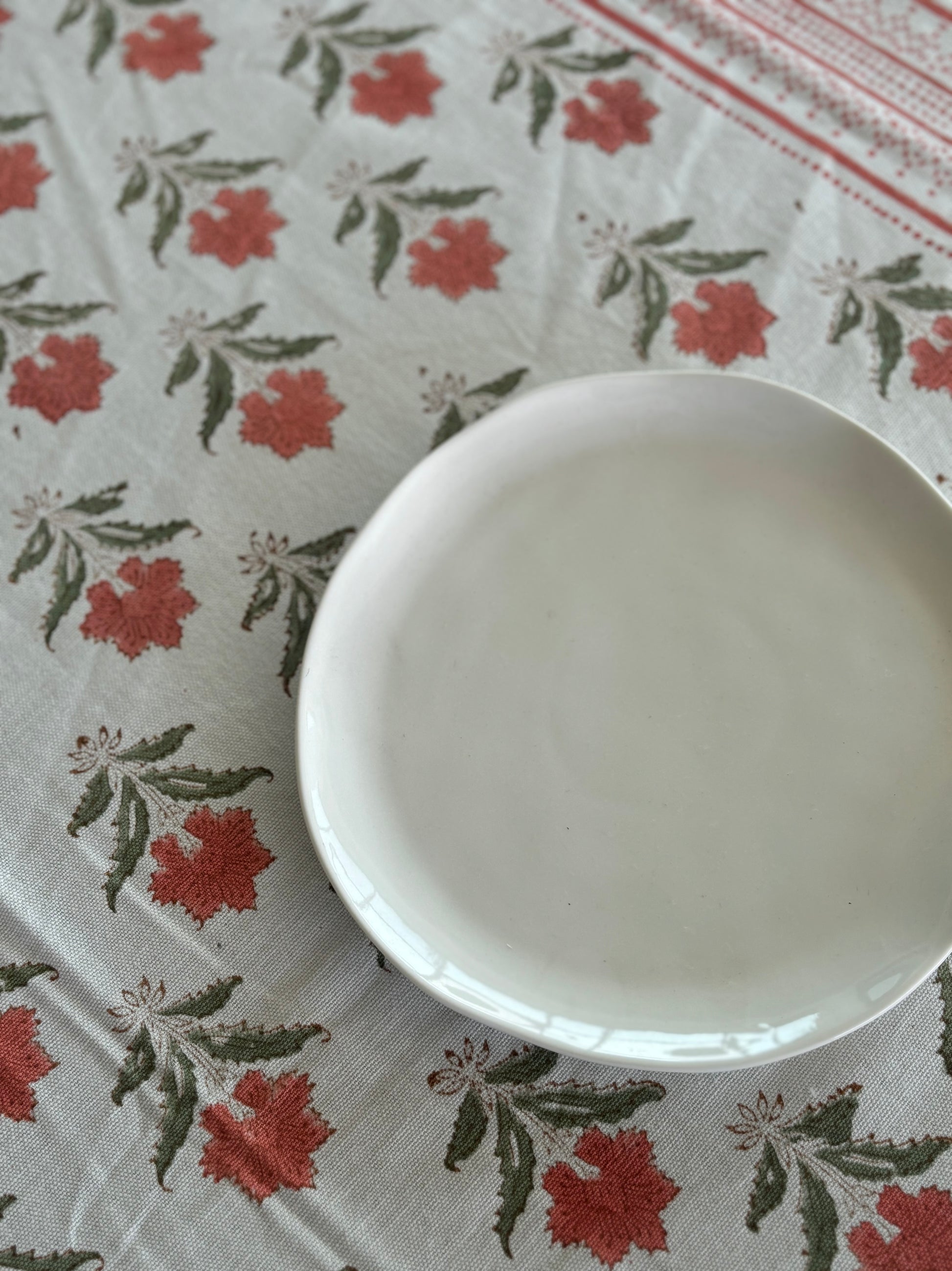 Cotton block printed table cover