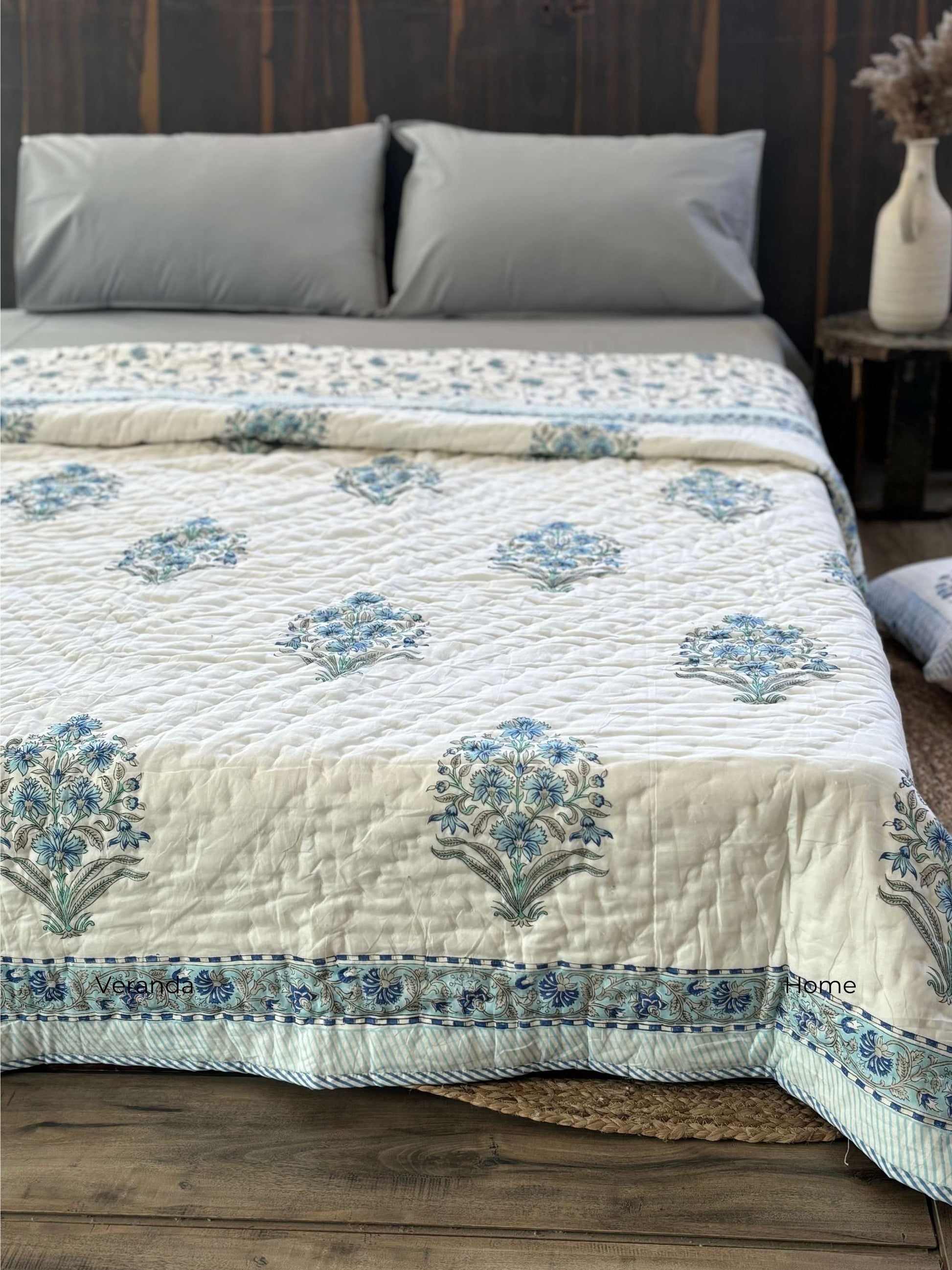 Blue Mulmul Quilt 