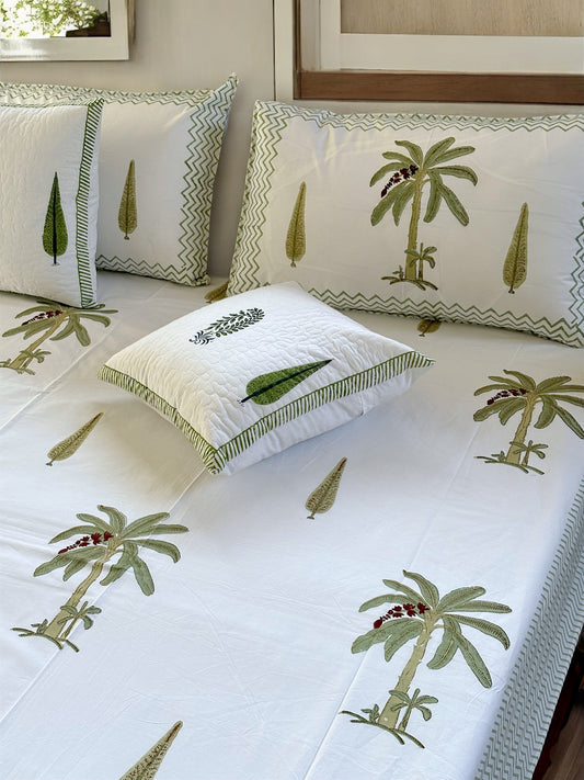 Palm Block Print Bedsheet