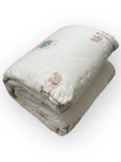 Palm Print Mulmul Quilt