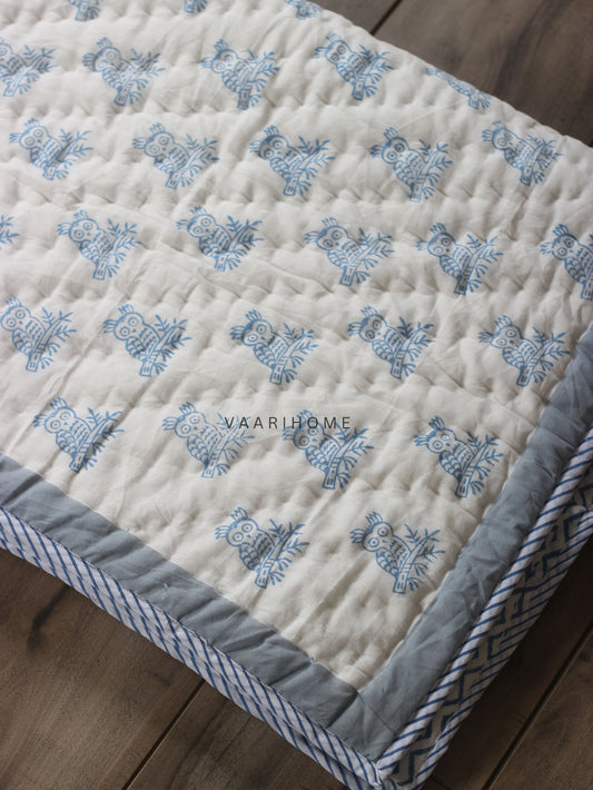 Owl birds print Baby Quilt