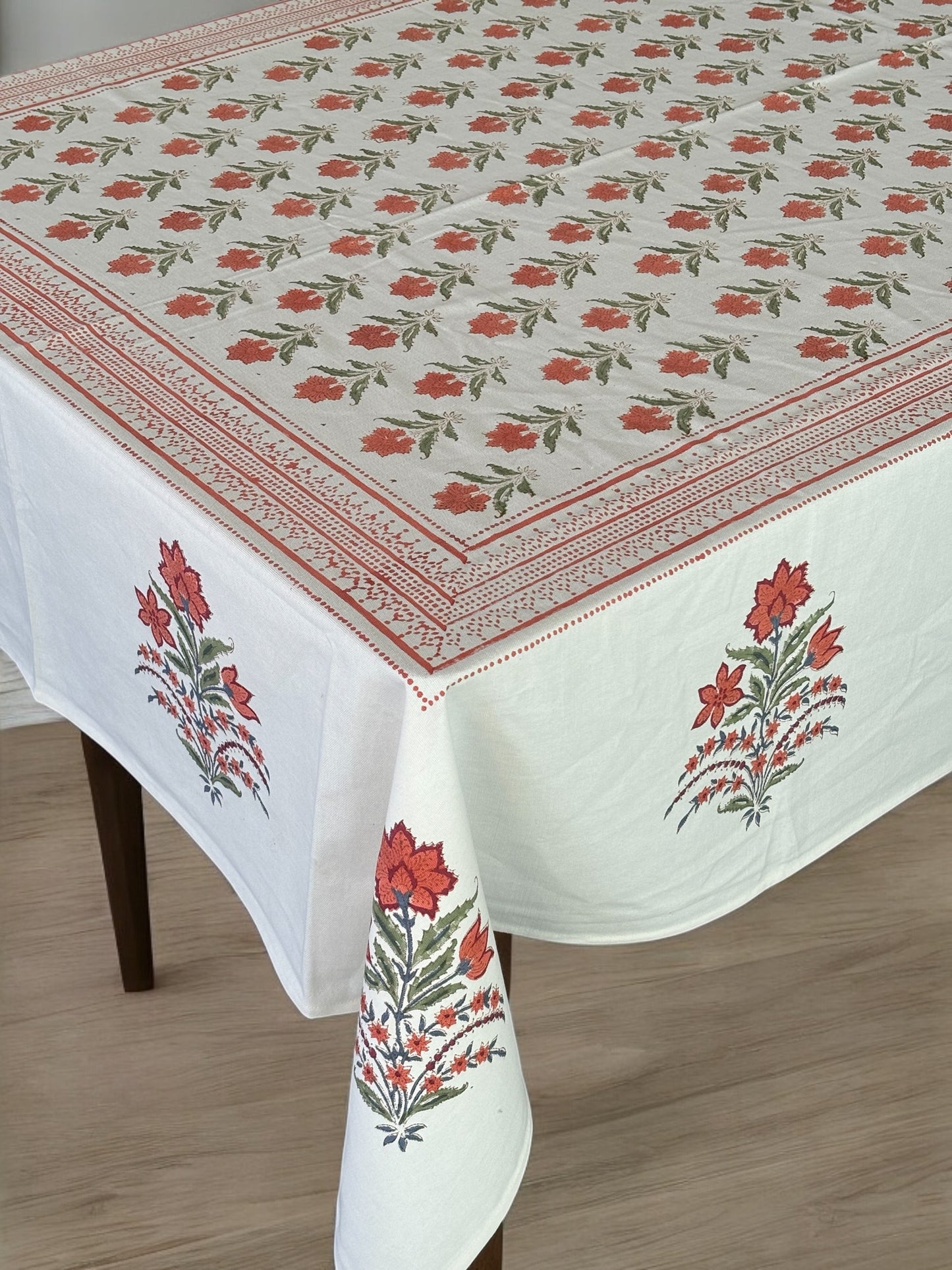 Cotton block printed table cover