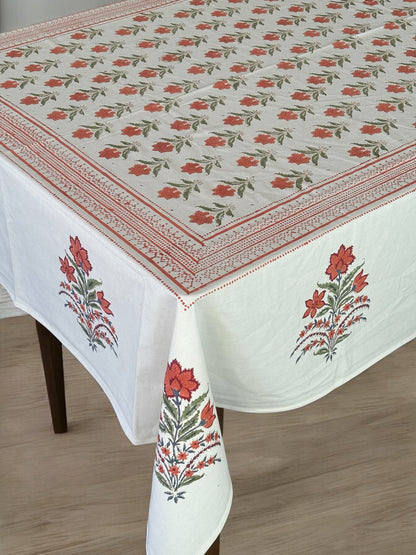 Cotton block printed table cover