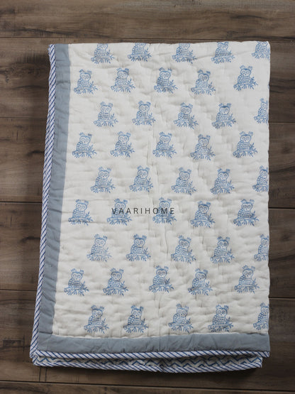 Owl birds print Baby Quilt