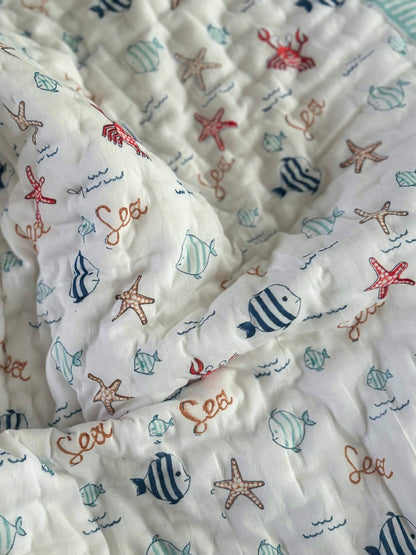Sea Mulmul Baby Quilt