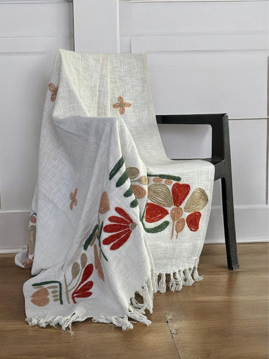 Cotton Embroidery Throw